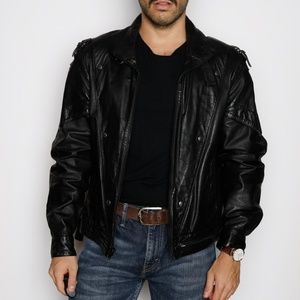 80's Vintage Leather Biker Jacket